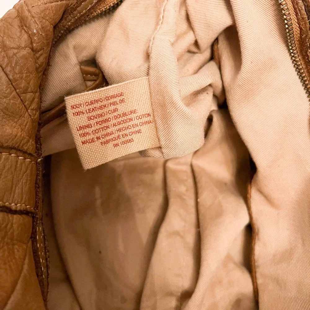 Lucky Brand Y2K Vintage 2000s Chevron Leather Tan Handbag Strap - Picture 6 of 16